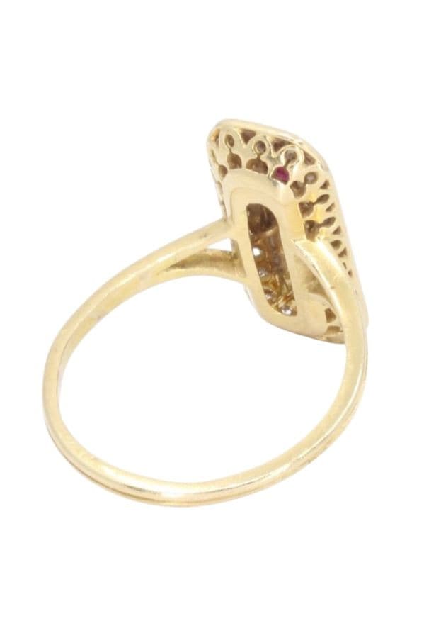 BAGUE RUBIS ENTOURAGE DIAMANTS — vue 6