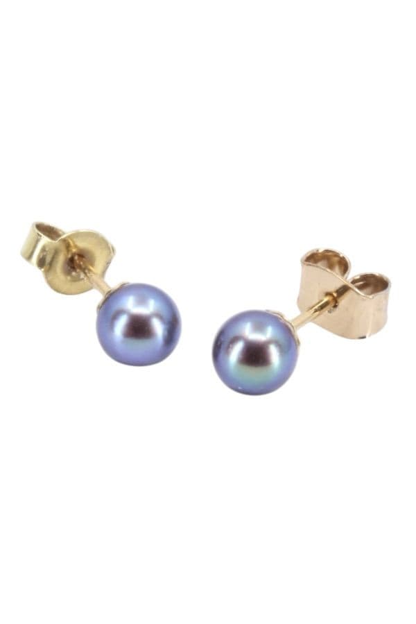 BOUCLES D'OREILLES PERLES NOIRES — vue 3