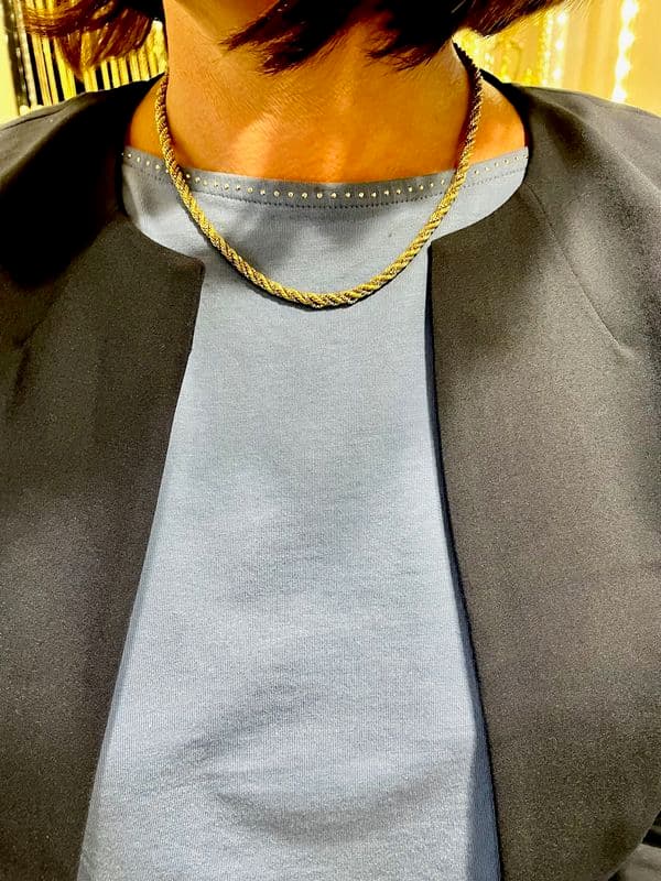 COLLIER MAILLE TORSADÉE 2 ORS — vue 2