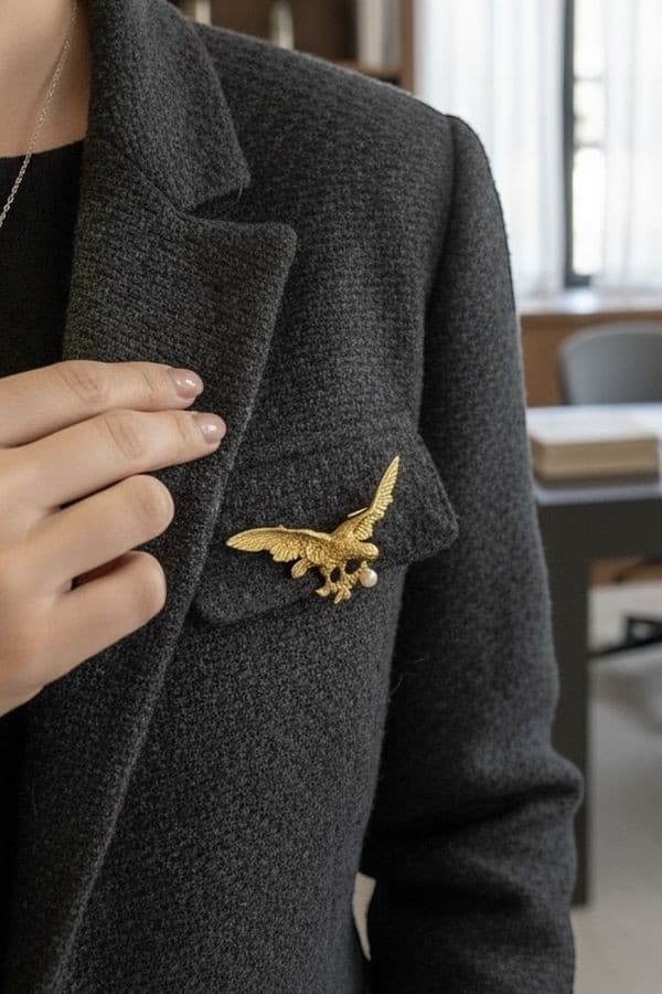 BROCHE PENDENTIF ANCIEN AIGLE — vue 2