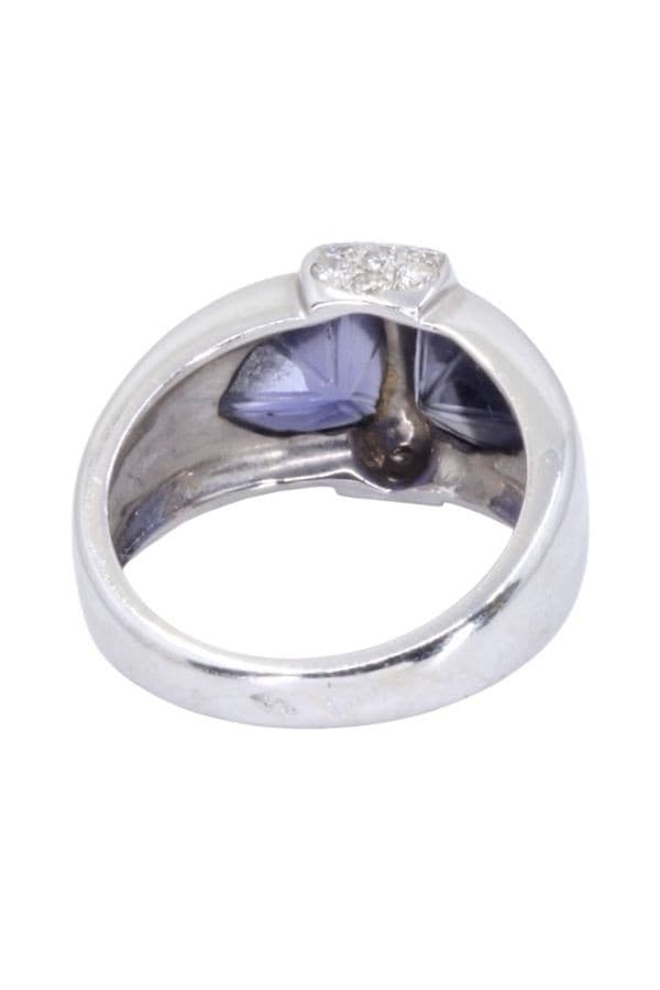 BAGUE MODERNE IOLITE DIAMANTS — vue 6