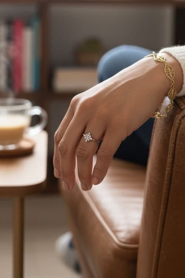 BAGUE MODERNE DIAMANTS — vue 2