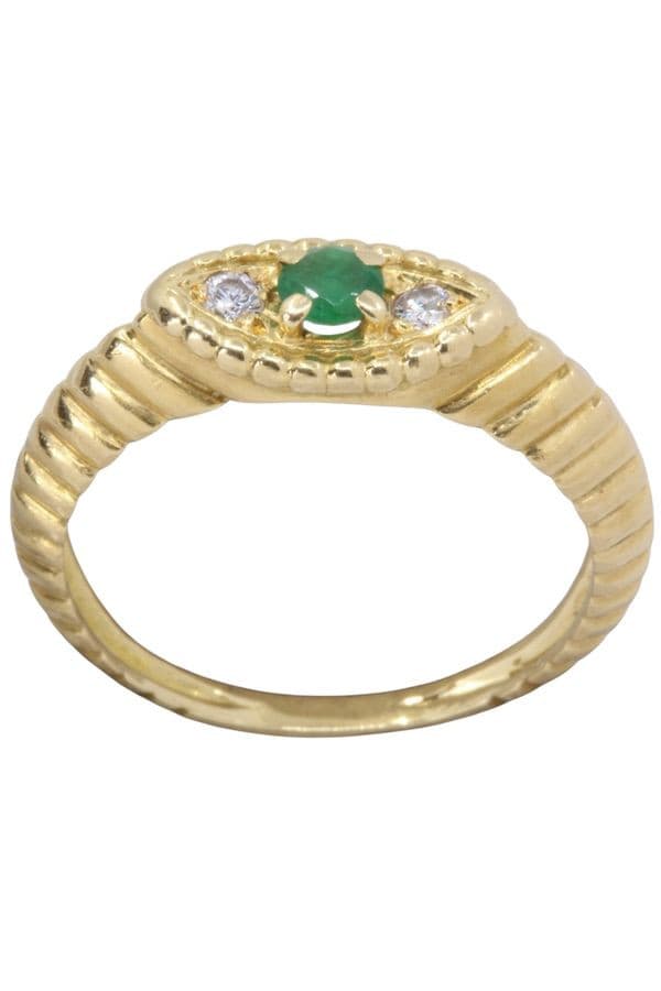 BAGUE JONC GODRON ÉMERAUDE — vue 1