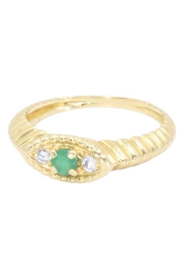BAGUE JONC GODRON ÉMERAUDE — vue 5