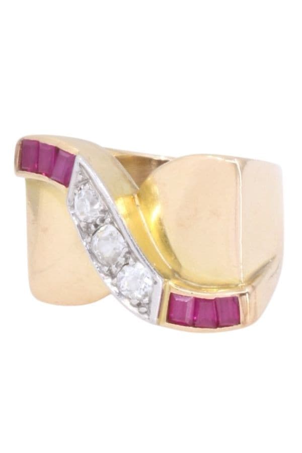 BAGUE TANK RUBIS ET DIAMANTS — vue 5