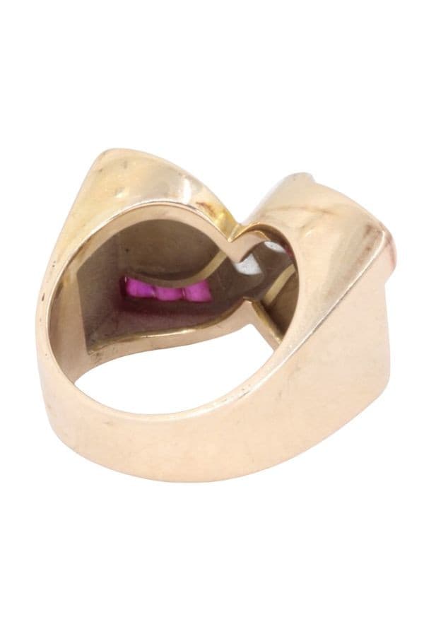 BAGUE TANK RUBIS ET DIAMANTS — vue 6
