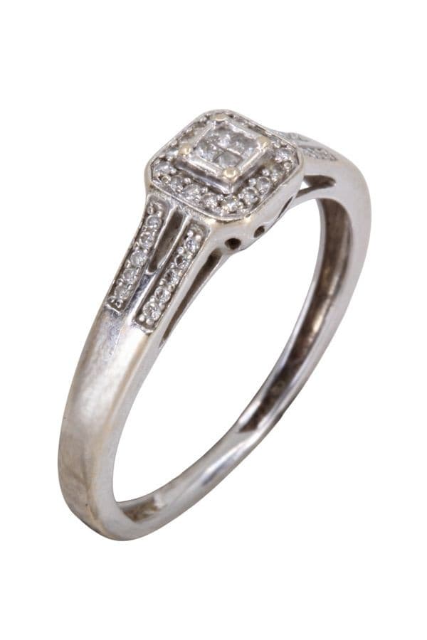 BAGUE DIAMANTS STYLE SOLITAIRE — vue 3