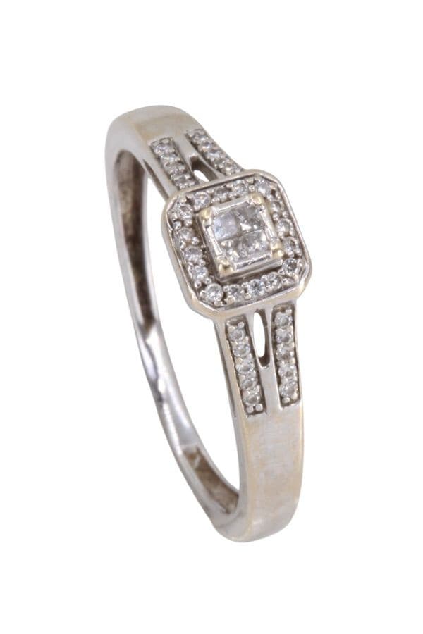 BAGUE DIAMANTS STYLE SOLITAIRE — vue 4