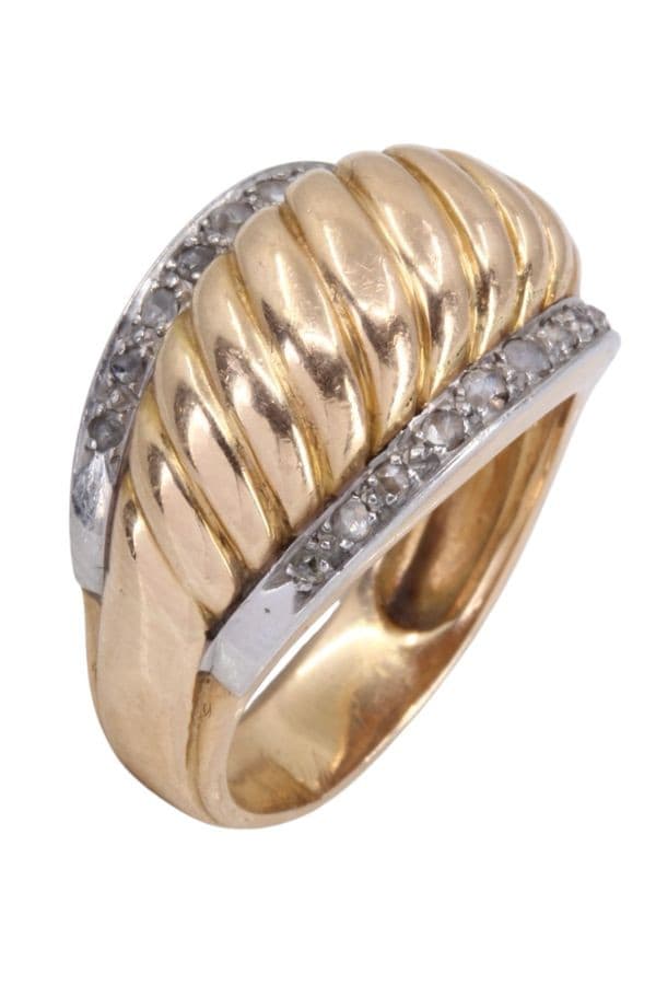 BAGUE JONC GODRON ART-DÉCO — vue 3