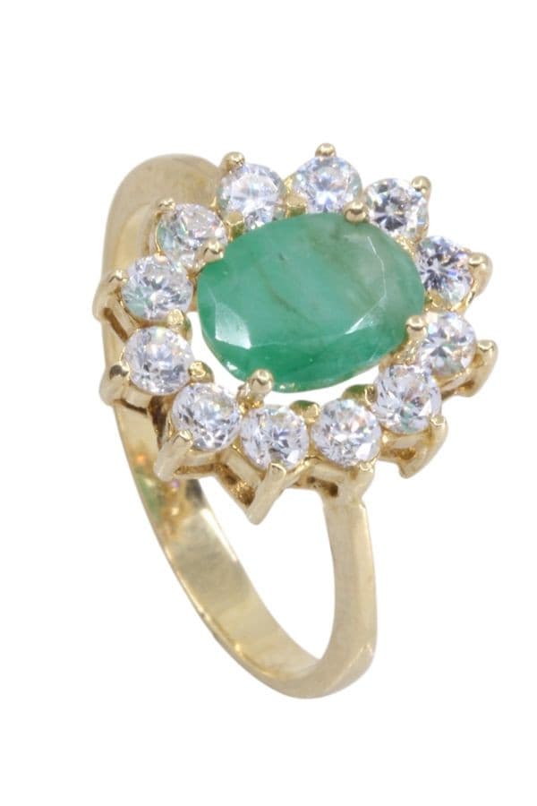 BAGUE MARGUERITE ÉMERAUDE ET DIAMANTS — vue 4
