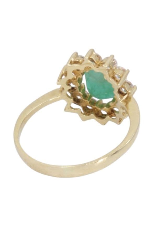 BAGUE MARGUERITE ÉMERAUDE ET DIAMANTS — vue 6