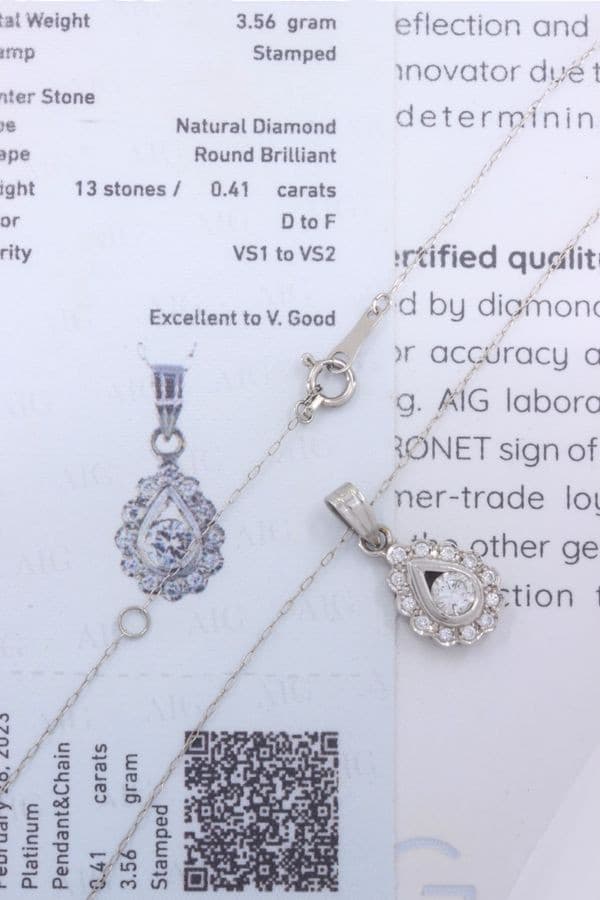 COLLIER GOUTTE DIAMANTS — vue 3