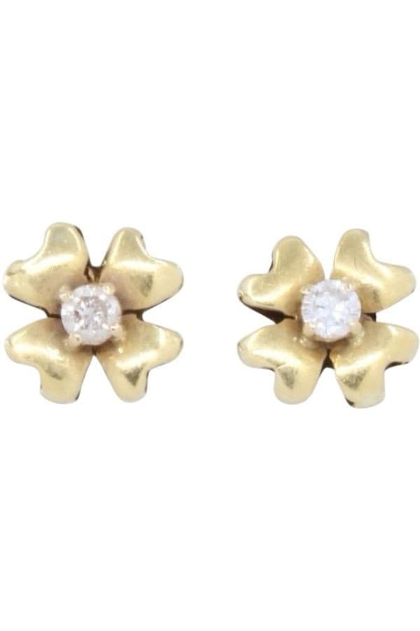 BOUCLES D'OREILLES FLEURS DIAMANTS — vue 1