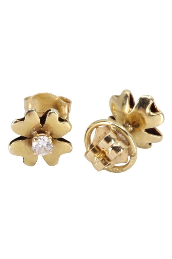 BOUCLES D'OREILLES FLEURS DIAMANTS — vue 3