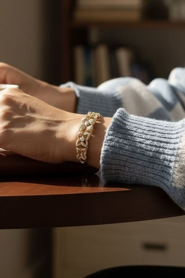 BRACELET JONC OUVRANT DIAMANTS — vue 2