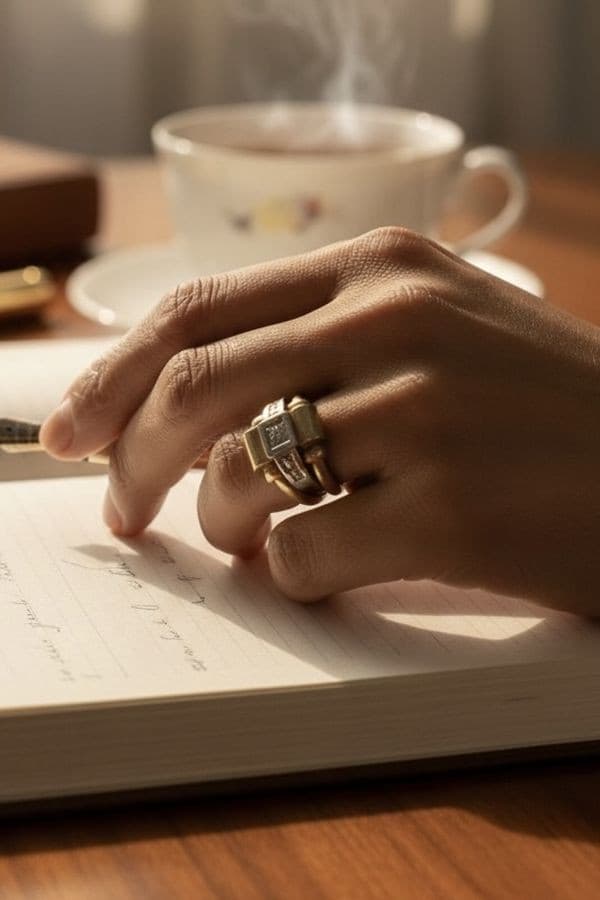 BAGUE TANK 2 ORS DIAMANTS — vue 2