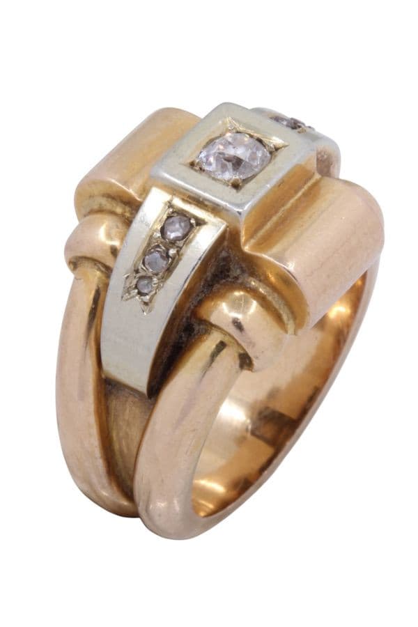 BAGUE TANK 2 ORS DIAMANTS — vue 3
