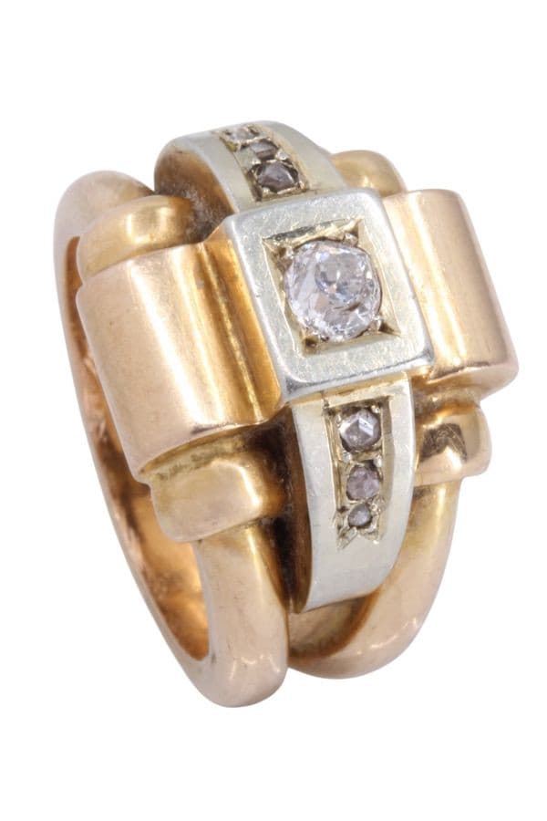 BAGUE TANK 2 ORS DIAMANTS — vue 4