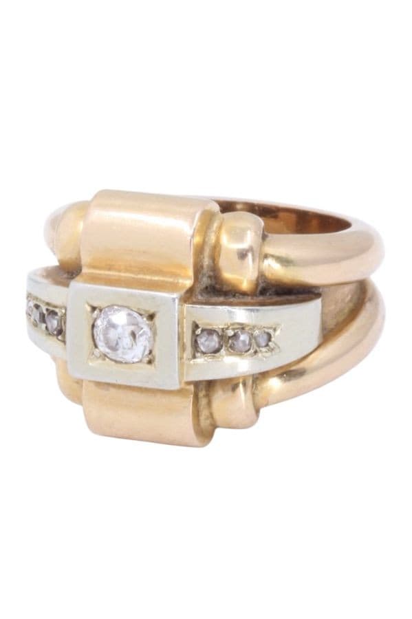 BAGUE TANK 2 ORS DIAMANTS — vue 5
