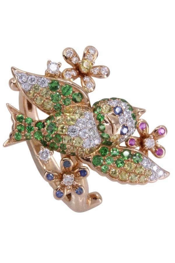 BAGUE OISEAU DIAMANTS — vue 4