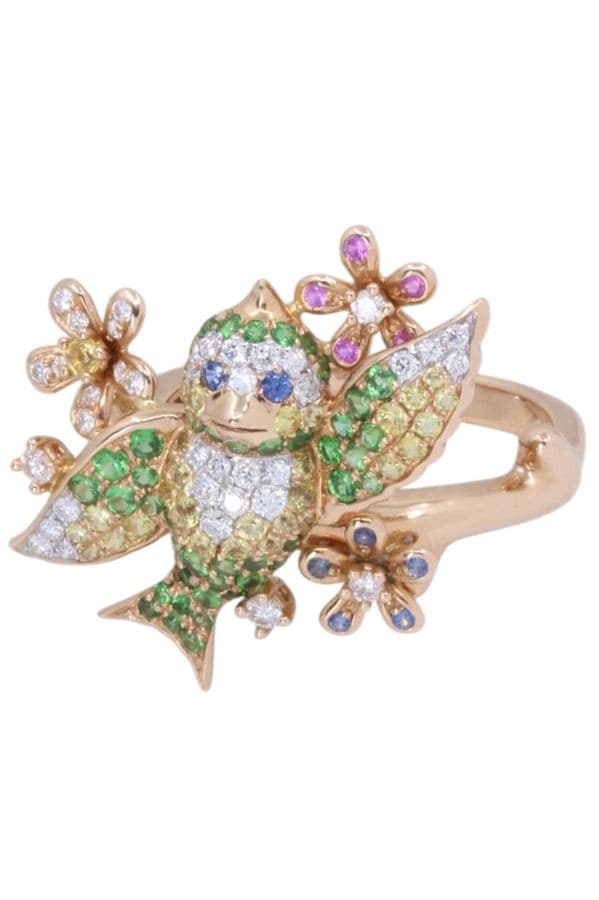 BAGUE OISEAU DIAMANTS — vue 5