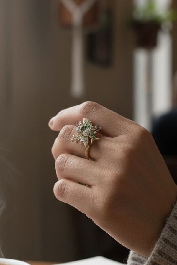 BAGUE OISEAU DIAMANTS — vue 2