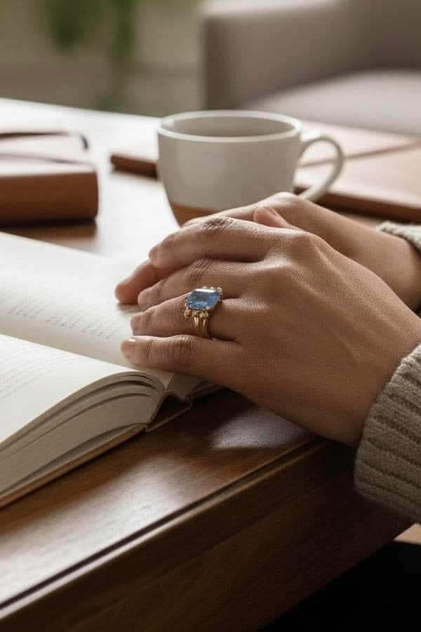 BAGUE ANCIENNE TOPAZE — vue 2