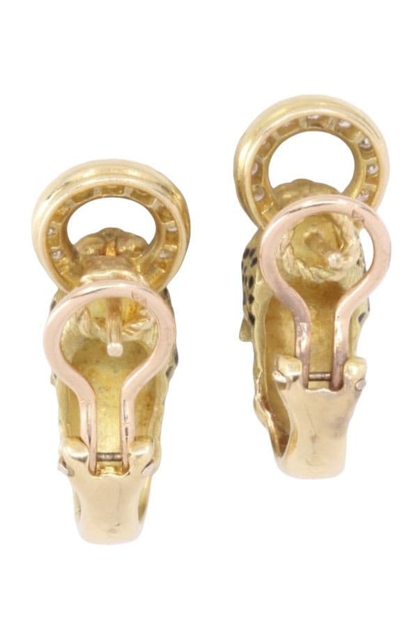 BOUCLES D'OREILLES PANTHÈRE RUBIS ET DIAMANTS — vue 3
