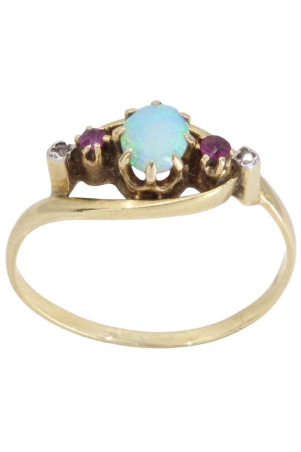 BAGUE OPALE ANCIENNE — vue 1
