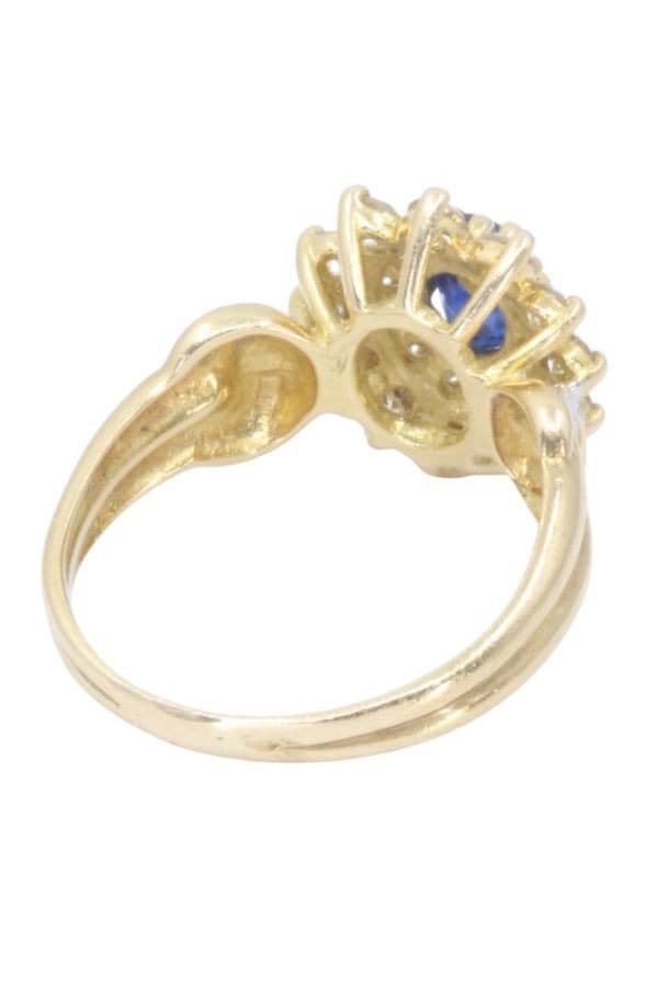 BAGUE MARGUERITE SAPHIR ET DIAMANTS — vue 6