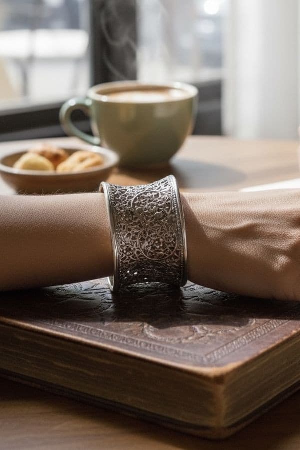 BRACELET MANCHETTE ARGENT — vue 3