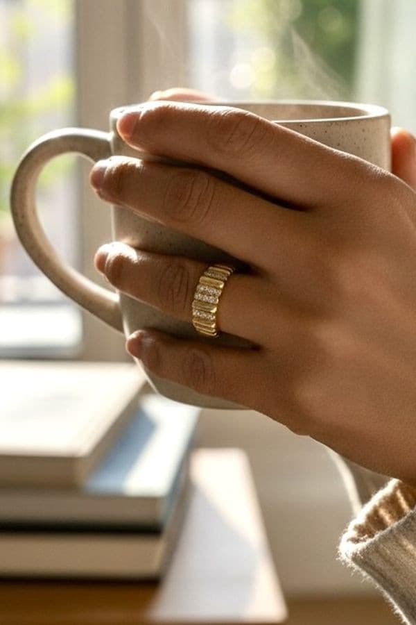 BAGUE MODERNE DIAMANTS — vue 2