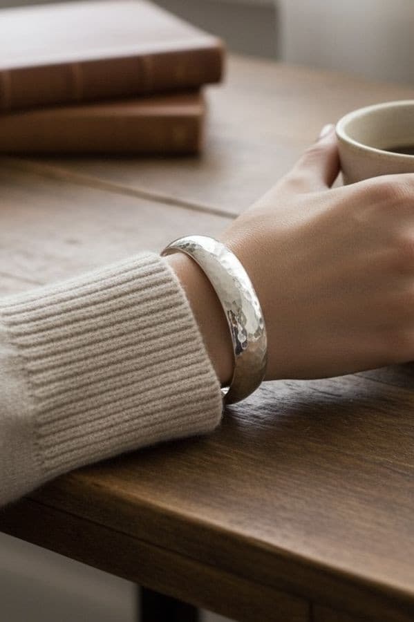 BRACELET JONC ARGENT — vue 3