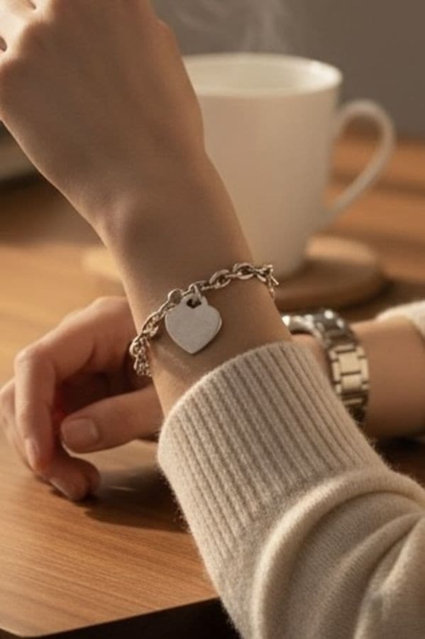 BRACELET MAILLE OVALE  ARGENT — vue 2