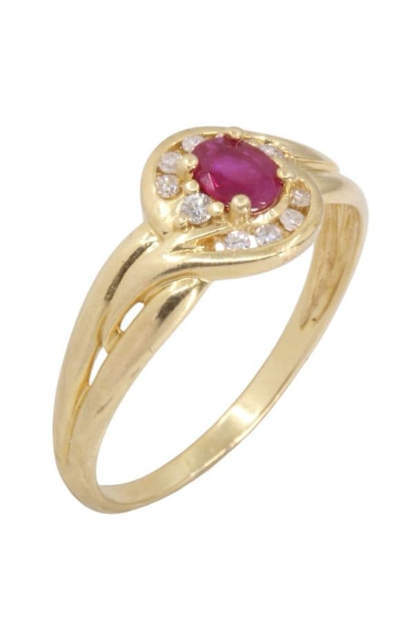 BAGUE MODERNE RUBIS ET DIAMANTS — vue 3
