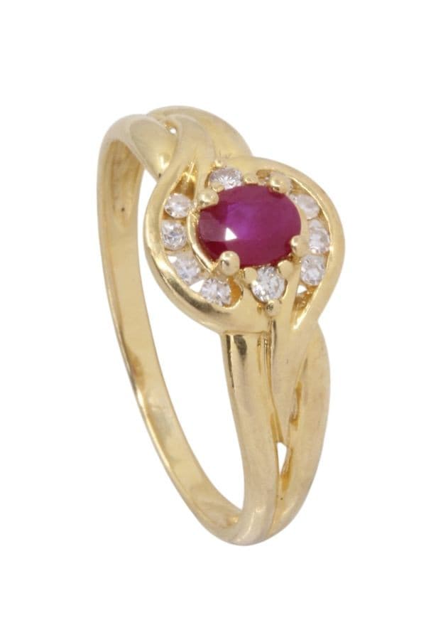 BAGUE MODERNE RUBIS ET DIAMANTS — vue 4