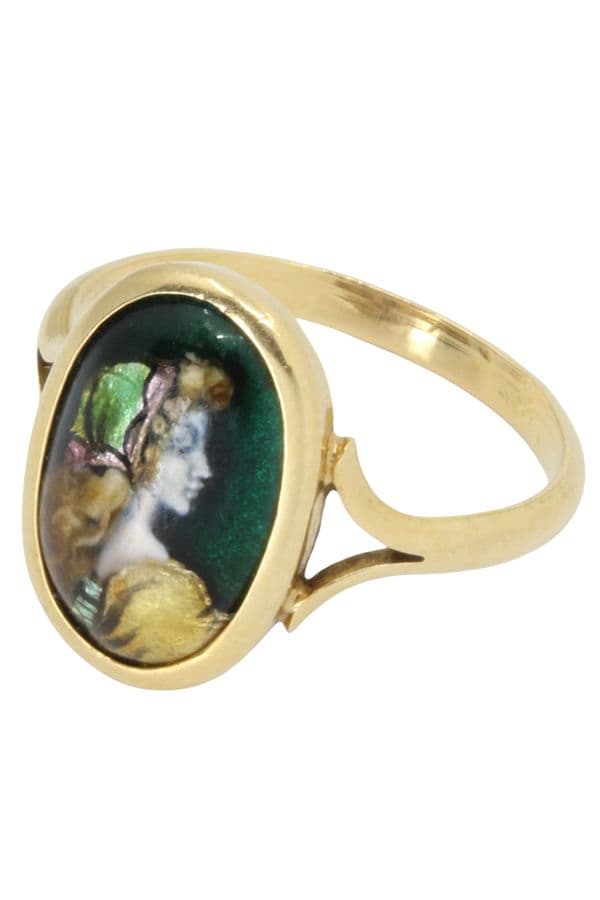 BAGUE ANCIENNE ÉMAIL DE LIMOGES — vue 3
