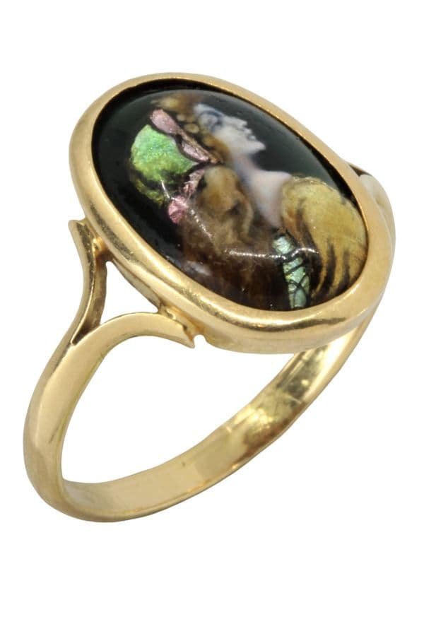 BAGUE ANCIENNE ÉMAIL DE LIMOGES — vue 4