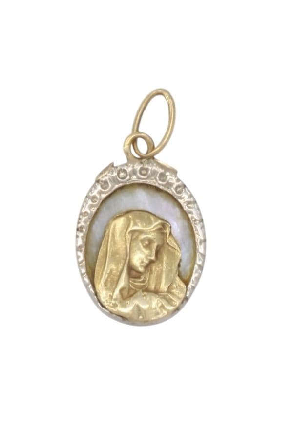 MEDAILLE VIERGE 2 ORS NACRE — vue 1