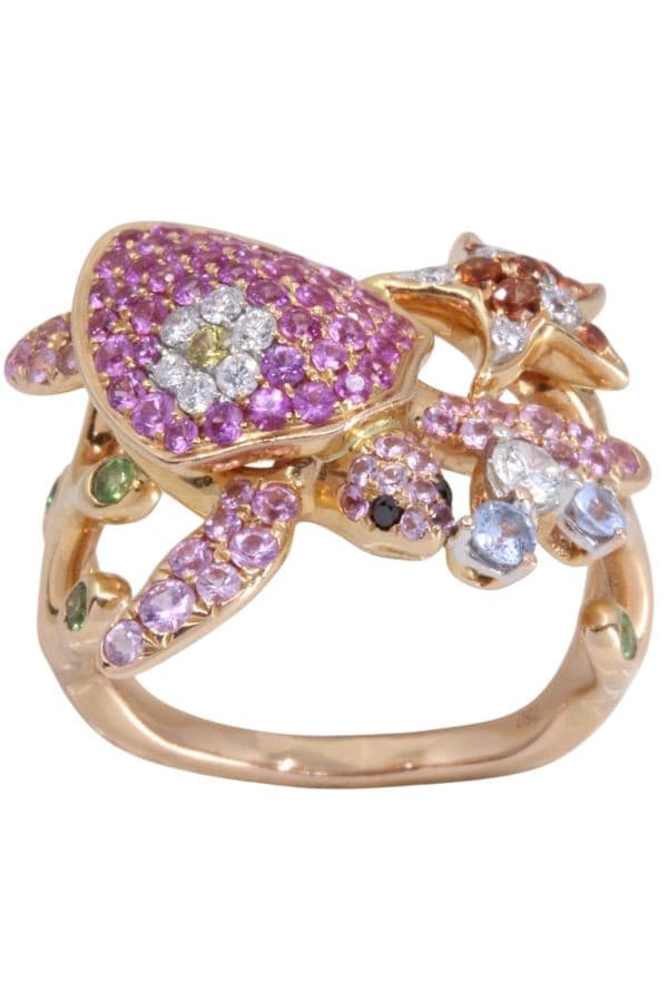 BAGUE TORTUE SAPHIRS — vue 1