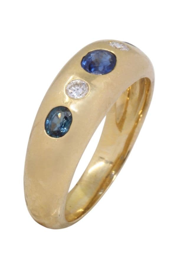 BAGUE JONC SAPHIRS ET DIAMANTS — vue 3