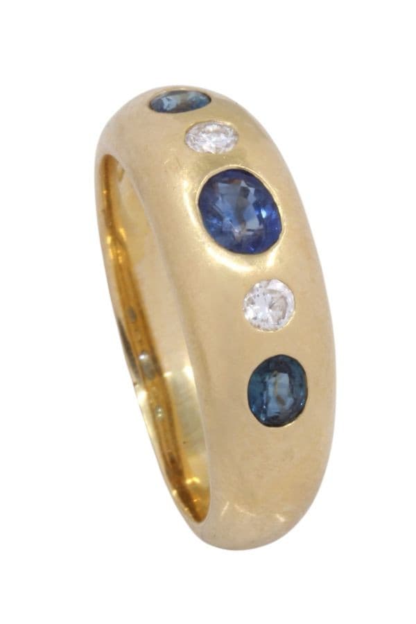 BAGUE JONC SAPHIRS ET DIAMANTS — vue 4
