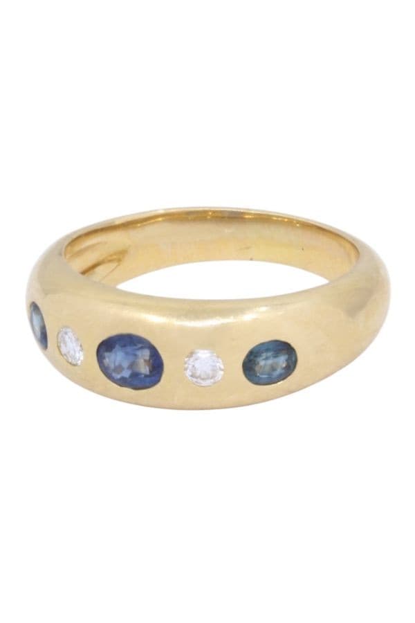BAGUE JONC SAPHIRS ET DIAMANTS — vue 5