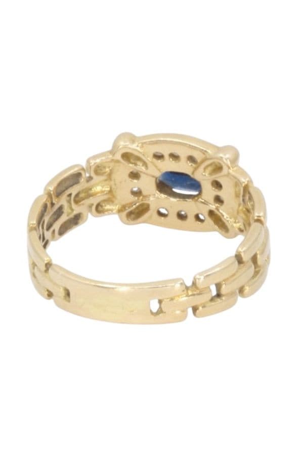 BAGUE MODERNE SAPHIR ET DIAMANTS — vue 6