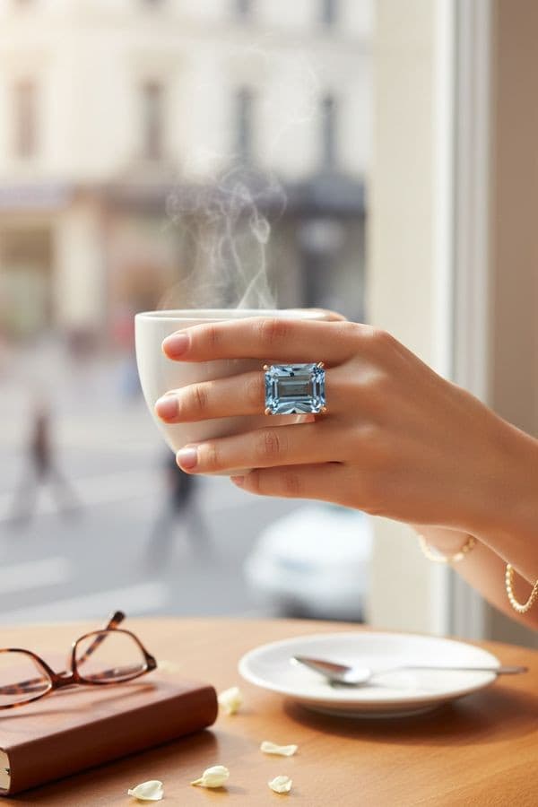 BAGUE COCKTAIL TOPAZE — vue 2