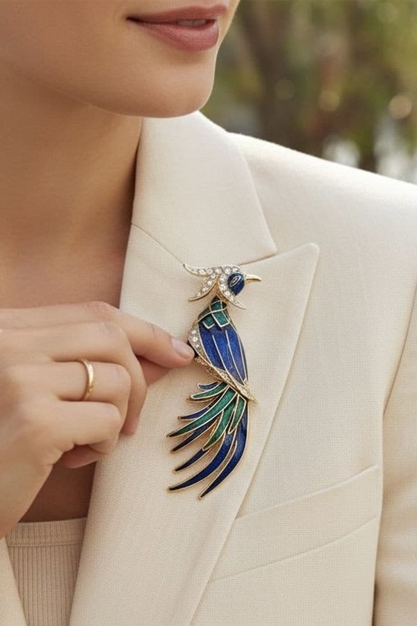 BROCHE FANTAISIE PERROQUET — vue 2