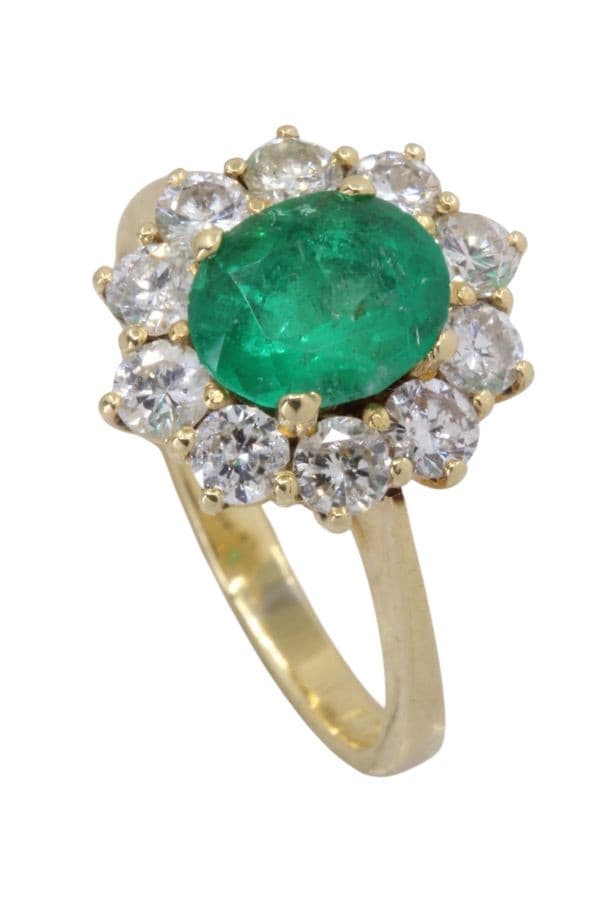BAGUE MARGUERITE ÉMERAUDE ET DIAMANTS — vue 4