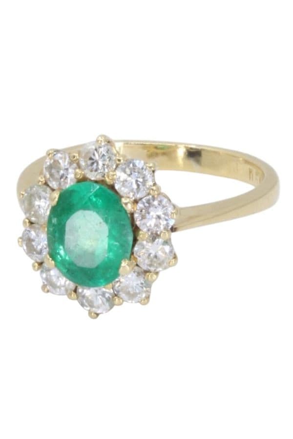 BAGUE MARGUERITE ÉMERAUDE ET DIAMANTS — vue 5