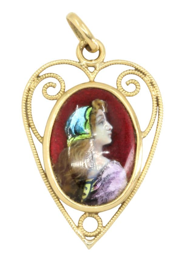 PENDENTIF ANCIEN ÉMAIL DE LIMOGES — vue 1