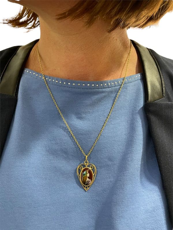 PENDENTIF ANCIEN ÉMAIL DE LIMOGES — vue 2